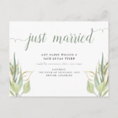 Rustic Green Airy Botanical Wedding Announding Briefkaart (Voorkant)