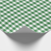Rustic Green and White Gingham Pattern Cadeaupapier (Hoek)