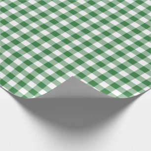 Rustic Green and White Gingham Pattern Cadeaupapier