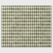 Rustic Green Argyle-patroon Cadeaupapier (Vlak)