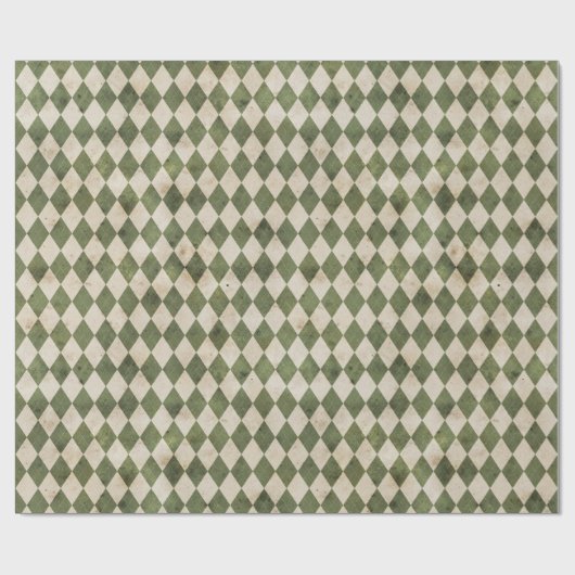 Rustic Green Argyle-patroon Cadeaupapier (Vlak)