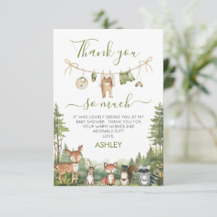 Rustic Green Avontuur Wacht Baby Shower Bedankkaart