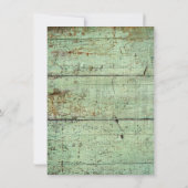 Rustic Green Barn Wood Bridal Shower Invitations Kaart (Achterkant)