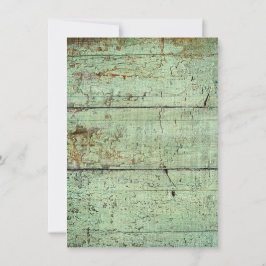 Rustic Green Barn Wood Bridal Shower Invitations Kaart (Achterkant)