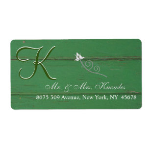 Rustic Green Barn Wood Etiket