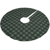 Rustic Green & Black Buffalo Plaid Kerstboom Rok (Gekanteld)
