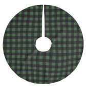 Rustic Green & Black Buffalo Plaid Kerstboom Rok (Voorkant)