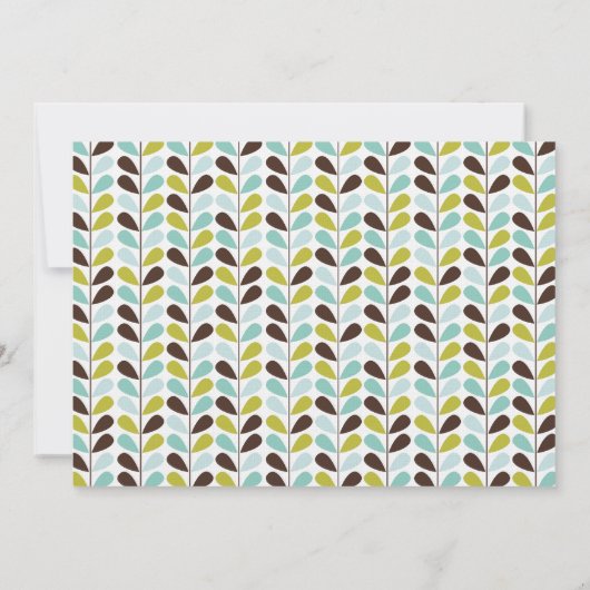 Rustic Green Blue Baby Boy Shower Uitnodiging (Achterkant)