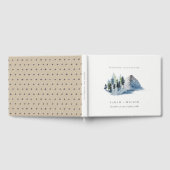 Rustic Green Blue Pine Bossen Mountain Wedding Gastenboek (Volledig)