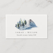 Rustic Green Blue Pine Bossen Mountain Wedding Plaatskaartje (Voorkant)