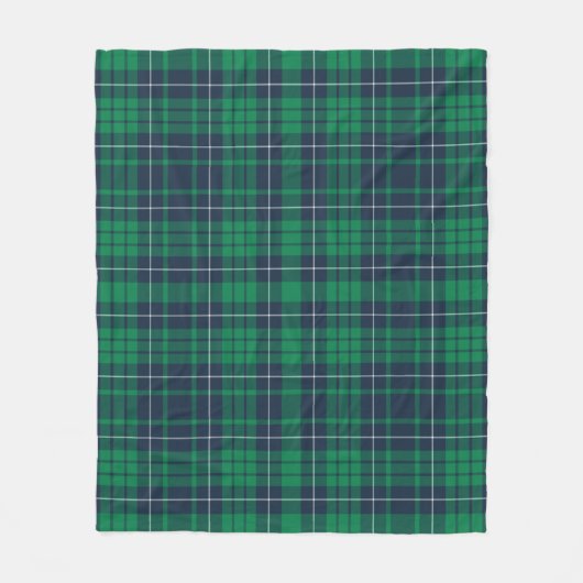 Rustic Green Blue Plaid Fleece Deken (Voorkant)