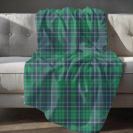 Rustic Green Blue Plaid Fleece Deken