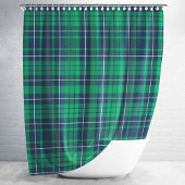 Rustic Green Blue Pset Pattern Douchegordijn