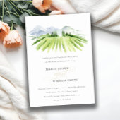 Rustic Green Blue Winery Vineyard Wedding Invite Bedankkaart