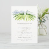 Rustic Green Blue Winery Vineyard Wedding Invite Bedankkaart (Staand voorkant)