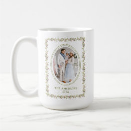 Rustic Green Botanical Christmas Mug Koffiemok