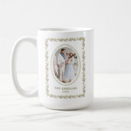 Rustic Green Botanical Christmas Mug Koffiemok