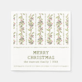 Rustic Green Botanical Christmas Servet (Voorkant)