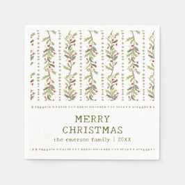 Rustic Green Botanical Christmas Servet