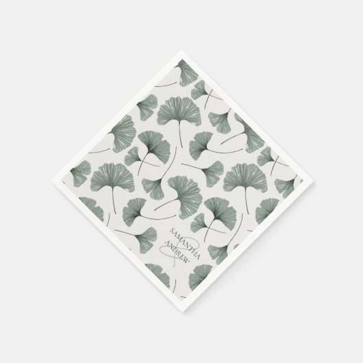 Rustic Green Botanical Pattern Monogram Servet (Hoek)