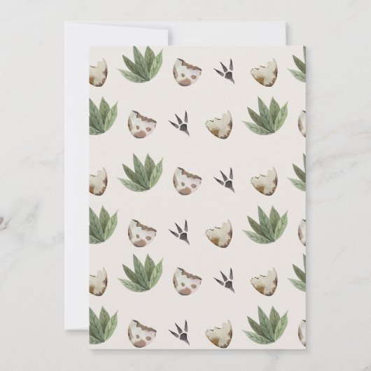 Rustic Green Brown Stomp On Over Dinosaur Birthday Kaart (Achterkant)