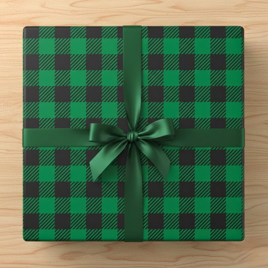 Rustic Green Buffalo Plaid Cadeaupapier