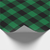 Rustic Green Buffalo Plaid Cadeaupapier (Hoek)