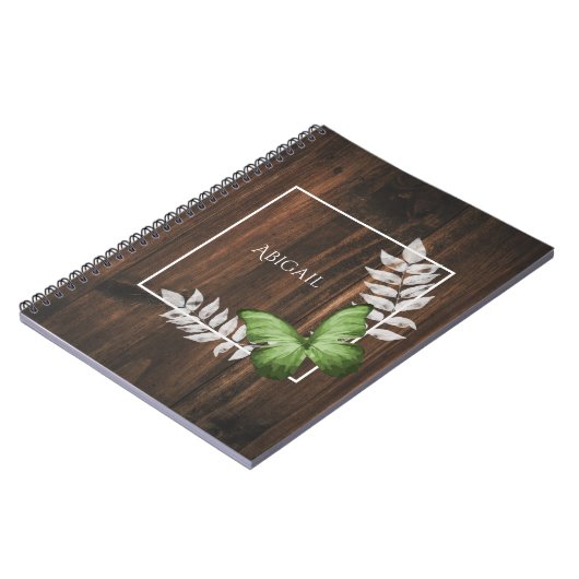 Rustic Green Butterfly - Aangepast Notitieboek (Linkerzijde)