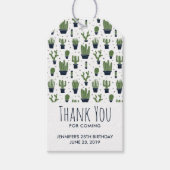 Rustic Green Cactus Desert Pattern Birthday Cadeaulabel (Voorkant)