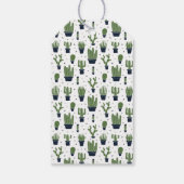 Rustic Green Cactus Desert Pattern Birthday Cadeaulabel (Achterkant)