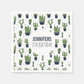 Rustic Green Cactus Desert Pattern Birthday Servet (Voorkant)