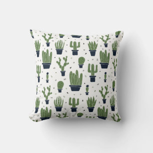 Rustic Green Cactus Desert Pattern Kussen