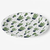 Rustic Green Cactus Desert Pattern Papieren Bordje (Gekanteld)