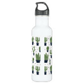 Rustic Green Cactus Desert Pattern Waterfles (Achterkant)