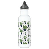 Rustic Green Cactus Desert Pattern Waterfles (Links)