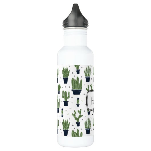 Rustic Green Cactus Desert Pattern Waterfles (Links)