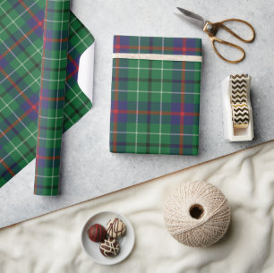 Rustic Green Check Plaid Tartan Cadeaupapier