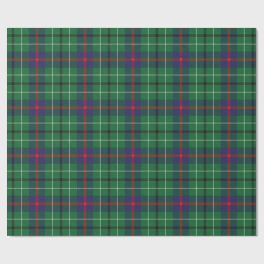 Rustic Green Check Plaid Tartan Cadeaupapier (Vlak)