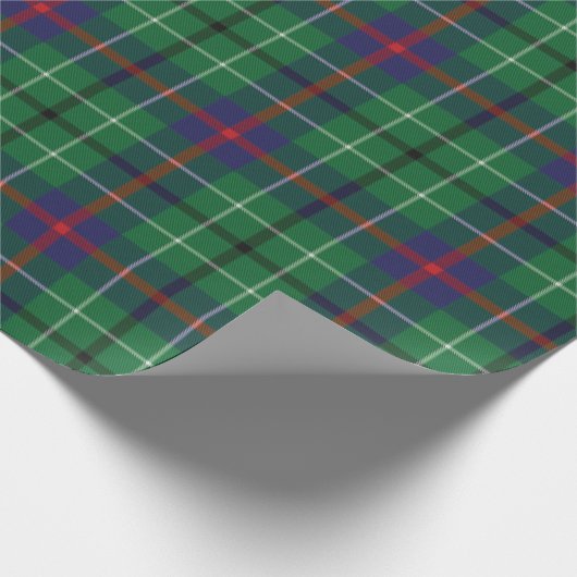Rustic Green Check Plaid Tartan Cadeaupapier (Hoek)