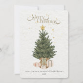 Rustic Green Christmas Tree Holiday Card Feestdagenkaart (Voorkant)