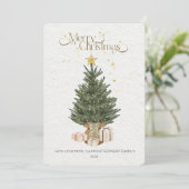 Rustic Green Christmas Tree Holiday Card Feestdagenkaart (Staand voorkant)