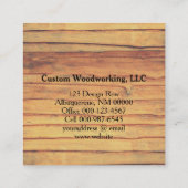 Rustic Green Circular Saw Woodworking Professie Vierkante Visitekaartje (Achterkant)