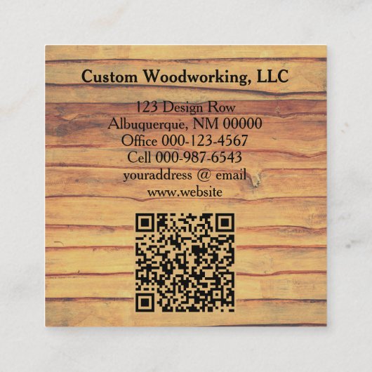 Rustic Green Circular Saw Woodworking Profession S Vierkante Visitekaartje (Achterkant)