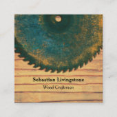 Rustic Green Circular Saw Woodworking Profession S Vierkante Visitekaartje (Voorkant)