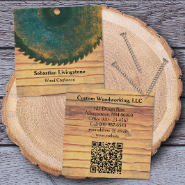 Rustic Green Circular Saw Woodworking Profession S Vierkante Visitekaartje