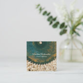 Rustic Green Circular Sawmetal Woodworking Vierkante Visitekaartje (Staand voorkant)