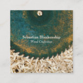 Rustic Green Circular Sawmetal Woodworking Vierkante Visitekaartje (Voorkant)