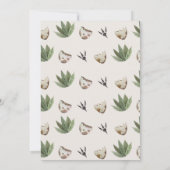 Rustic Green Dinosaur Three Rex Birthday Kaart (Achterkant)