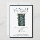 Rustic Green Door New Home Housewarming  Kaart (Voorkant)