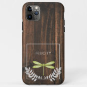 Rustic Green Dragonfly Hoesje-Mate iPhone Case (Achterkant)